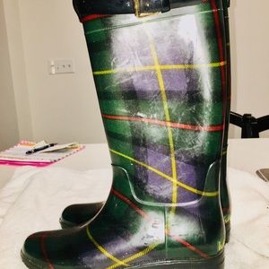 Ralph Lauren Plaid Rainboots NWOT Size 9